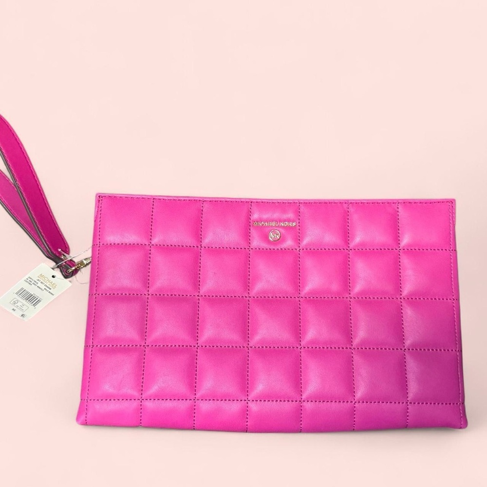 Michael Kors Pink Quilted Clutch